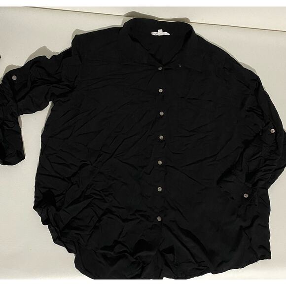 Jane Delancey Women's Black long sleeve button up plus size 2X - Picture 4 of 6